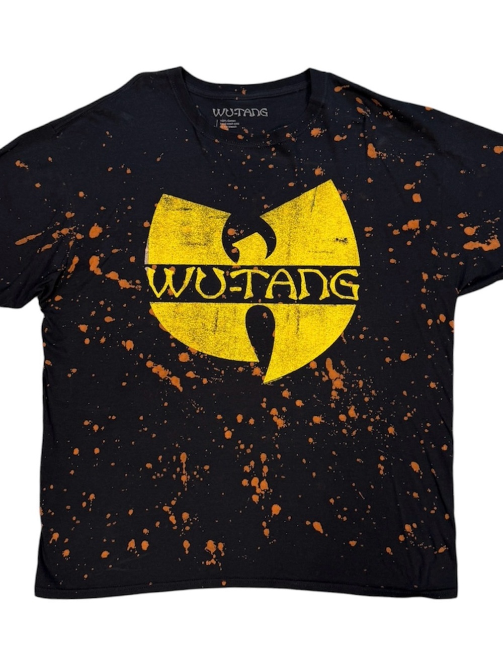 WU - TANG CLAN Strikes Again Bleach Splatter Logo T-Shirt